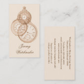 Carte De Visite Gravure antique des montres de poche (Devant / Derrière)