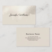 Carte De Visite Gravure de brosse moderne Faux Pearl Neutral Minim (Devant / Derrière)