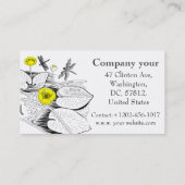 Carte De Visite Gravure de nénuphars (Dos)