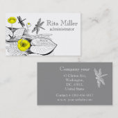 Carte De Visite Gravure de nénuphars (Devant / Derrière)