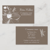 Carte De Visite Gravure de nénuphars (Devant / Derrière)