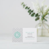 Carte De Visite Gray and Mint Chevron Custom (Debout devant)
