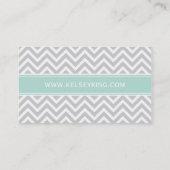 Carte De Visite Gray and Mint Chevron Custom (Dos)