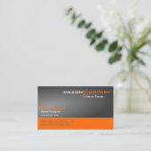 Carte De Visite Gray and Orange Corporate Business Card (Debout devant)