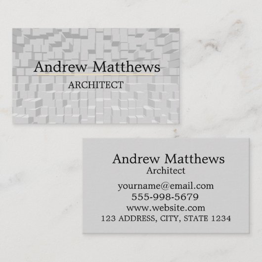 Carte De Visite Gray Architect Maison Construction Moderne (Devant / Derrière)