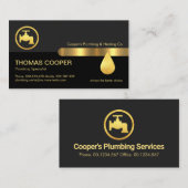 Carte De Visite Gray Black Layers Gold Faucet (Devant / Derrière)