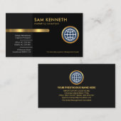 Carte De Visite Gray Black Retro Layers Président-directeur généra (Devant / Derrière)