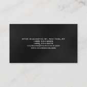 Carte de visite Gray Black White Monogram Manager (Dos)