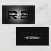 Carte de visite Gray Black White Monogram Manager (Devant / Derrière)