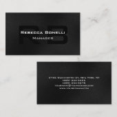 Carte de visite Gray Black White Monogram Manager (Devant / Derrière)