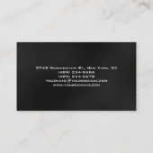 Carte de visite Gray Black White Monogram Manager (Dos)