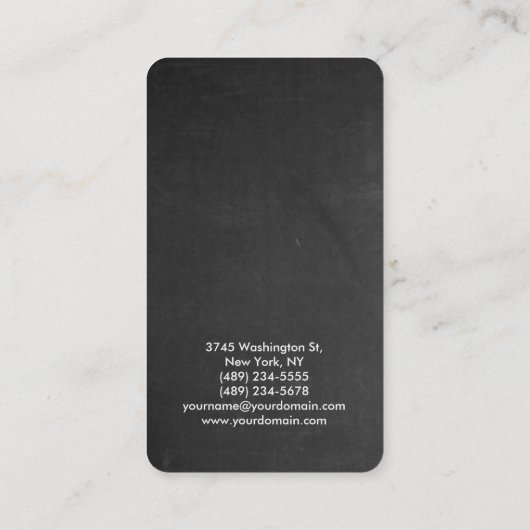 Carte De Visite Gray Chalkboard Créative Consultant Manager (Dos)