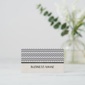 Carte De Visite Gray Chevron Zigzag Motif (Debout devant)