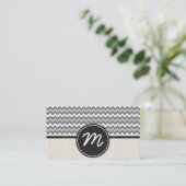 Carte De Visite Gray Chevron Zigzag Motif 2 (Debout devant)