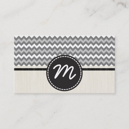 Carte De Visite Gray Chevron Zigzag Motif 2 (Devant)