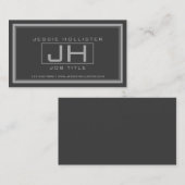 Carte De Visite Gray et gris foncé professionnel (Devant / Derrière)