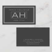 Carte De Visite Gray et gris foncé professionnel (Devant / Derrière)