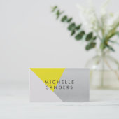Carte De Visite Gray Jaune Géométrique Métallique moderne Bloc de  (Debout devant)