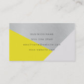 Carte De Visite Gray Jaune Géométrique Métallique moderne Bloc de  (Dos)