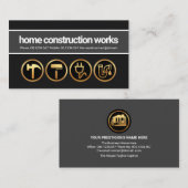 Carte De Visite Gray Layers Gold Construction Manuyman Outils (Devant / Derrière)