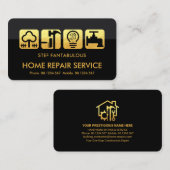 Carte De Visite Gray Layers Gold Handyman Outils (Devant / Derrière)