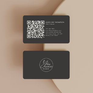 Carte De Visite Gray Professional Générique Entreprise Logo Code Q