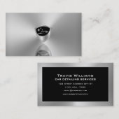 Carte De Visite Gray silver metallic logo car detailing (Devant / Derrière)
