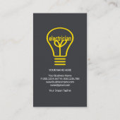 Carte De Visite Gray Simple Gold Lightning Home Electricien (Dos)