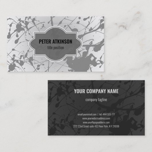 Carte De Visite Gray Splash (Devant / Derrière)