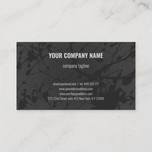 Carte De Visite Gray Splash (Dos)
