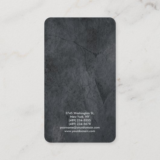 Carte De Visite Gray Texture moderne Plain Professional Manager (Dos)