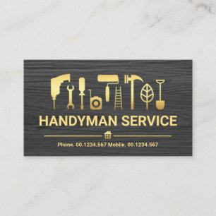 Carte De Visite Gray Timber Gold Handyman Outils #ZazzleMade
