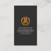 Carte De Visite Gray Tuxedo Gold Chef Boutonniere (Dos)