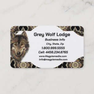 Carte De Visite Gray Wolf Lodge Animal Wildlife Art