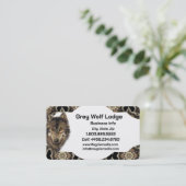 Carte De Visite Gray Wolf Lodge Animal Wildlife Art (Debout devant)