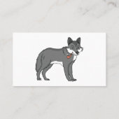 Carte De Visite Gray wolf with pipe cartoon (Dos)