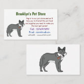 Carte De Visite Gray wolf with pipe cartoon (Devant / Derrière)