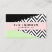 Carte De Visite Gray Zigzag, Gray Chevron, Zigzag Pattern, Mint (Devant)