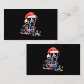 Carte De Visite Great Dane Père Noël Christmas Tree Lumières Noël (Devant / Derrière)
