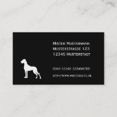 Carte De Visite Great Dane Professional good to read Business Card (Dos)