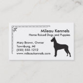 Carte De Visite Great Dane Silhouette (Devant)