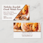 Carte De Visite Grec Food Gyros Mobile Café (Devant / Derrière)