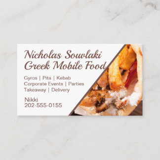 Carte De Visite Grec Food Gyros Mobile Café