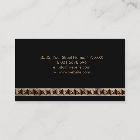 Carte De Visite Grec Key Grec Mélange Monogramme Abalone Or (Dos)