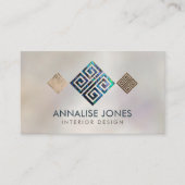 Carte De Visite Grecque de clé - Coquille d'aluminium sur perle (Devant)