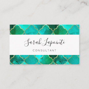 Carte De Visite Gree Quartz & Gold Chic & Elégant Motif marocain
