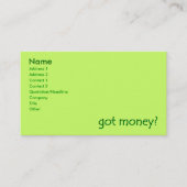 Carte De Visite Green a de l'argent? (Devant)