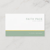 Carte De Visite Green and Yellow Modern School Counselor  (Devant)