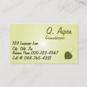 Carte De Visite Green Aspen Feuilles Services d'entretien de la pe (Dos)