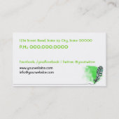 Carte De Visite Green Aztec Feather (Dos)